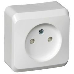 Розетка Систем Электрик (Schneider Electric) 1-м ОП Этюд 16 А IP20 250 В без заземления со шторками белый PA16-002B
