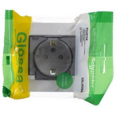 Розетка Систем Электрик (Schneider Electric) 1-м СП Glossa 16 А IP44 с заземлением, защитными шторками и крышкой в сборе перламутр GSL000648