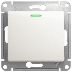 Выключатель Систем Электрик (Schneider Electric) 1-клавиша СП Glossa 10 А IP20 с подсветкой перламутр GSL000613