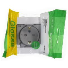 Розетка Систем Электрик (Schneider Electric) 1-м СП Glossa 16 А IP44 с заземлением защитные шторки с крышкой в сборе белый GSL000148