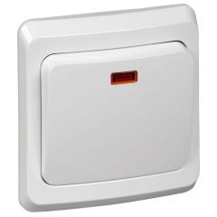Выключатель Систем Электрик (Schneider Electric) 1-клавиша СП Этюд 10 А IP20 с подсветкой белый BC10-005B