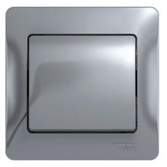 Выключатель Систем Электрик (Schneider Electric) 1-клавиша СП Glossa 10 А IP20 (схема 1) 10AX в сборе алюминий GSL000312