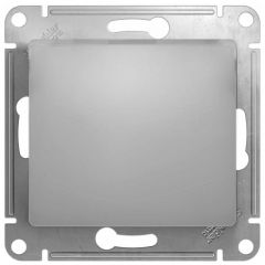 Кнопка нажимная Систем Электрик (Schneider Electric) 1-клавиша СП Glossa 10 А IP20 (схема 1) 10AX механизм алюминий GSL000315