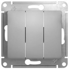 Выключатель Систем Электрик (Schneider Electric) 3-клавиши СП Glossa 10 А IP20 (схема 1+1+1) 10AX механизм алюминиевый GSL000331