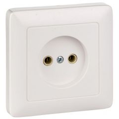 Розетка штепсельная Систем Электрик (Schneider Electric) HIT 10 А IP20 250 В без заземления без шторок белая RS10-132-B