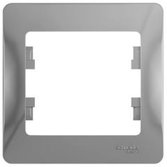 Рамка Систем Электрик (Schneider Electric) 1-м Glossa алюминий GSL000301 для электроустановочных устройств