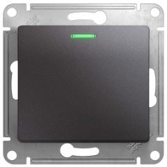 Выключатель Систем Электрик (Schneider Electric) 1-клавиша СП Glossa 10 А IP20 с подсветкой графит GSL001313