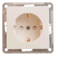 Розетка Систем Электрик (Schneider Electric) 1-м СП W59 16 А IP20 с заземлением и шторками слоновая кость RS16-152-2-86