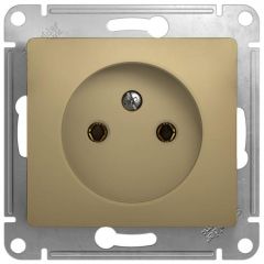 Розетка Систем Электрик (Schneider Electric) 1-м СП Glossa 16 А IP20 без заземления механизм титан GSL000441
