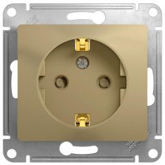 Розетка Систем Электрик (Schneider Electric) 1-м СП Glossa 16 А IP20 с заземлением защитные шторки механизм титан GSL000445