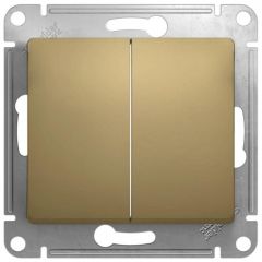 Выключатель Систем Электрик (Schneider Electric) 2-клавиши СП Glossa 10 А IP20 титан GSL000451