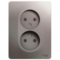 Розетка Систем Электрик (Schneider Electric) 2-м СП Glossa 16 А IP20 250 В без заземления в сборе платина GSL001220