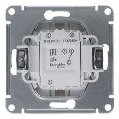 Переключатель проходной Систем Электрик (Schneider Electric) 1-клавиша Glossa 10 А IP20 (схема 6) 10AX механизм платина GSL001261