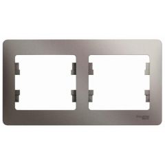 Рамка Систем Электрик (Schneider Electric) 2-м Glossa горизонтальная платина GSL001202 для электроустановочных устройств