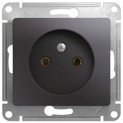 Розетка Систем Электрик (Schneider Electric) 1-м СП Glossa 16 А IP20 250 В без заземления механизм графит GSL001341