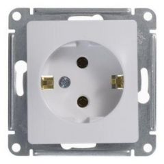 Розетка Систем Электрик (Schneider Electric) 1-м СП Glossa 16 А IP20 с заземляющим контактом белая GSL000143