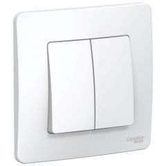 Переключатель проходной Систем Электрик (Schneider Electric) 2-клавиши СП Blanca 10 А IP20 (схема 6+6) 250 В белый BLNVS106601