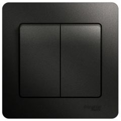 Выключатель Систем Электрик (Schneider Electric) 2-клавиши СП Glossa 10 А IP20 антрацит GSL000752