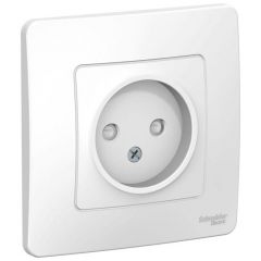 Розетка Систем Электрик (Schneider Electric) 1-м СП Blanca 16 А IP20 250 В без заземления защитные шторки белый BLNRS000111