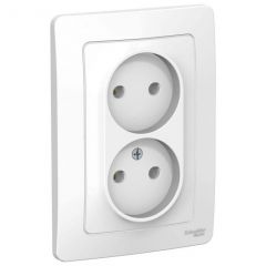 Розетка Систем Электрик (Schneider Electric) 2-м СП Blanca 16 А IP20 250 В без заземления без защитных шторок белая BLNRS000021