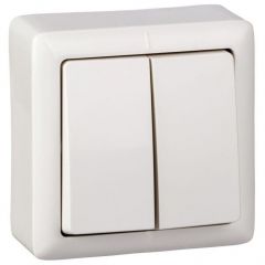Выключатель Систем Электрик (Schneider Electric) 2-клавиши открытой установки HIT 6 А IP20 250 В белый VA56-232-B
