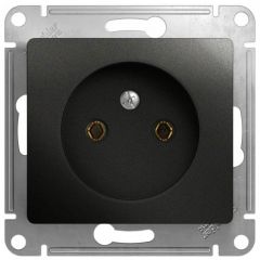 Розетка штепсельная Систем Электрик (Schneider Electric) Glossa 16 А IP20 250 В без заземления антрацит GSL000741