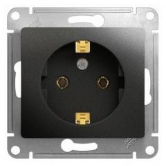 Розетка штепсельная Систем Электрик (Schneider Electric) Glossa 16 А IP20 с заземляющим контактом антрацит GSL000743