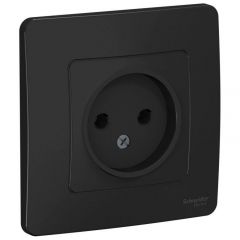 Розетка Систем Электрик (Schneider Electric) 1-м СП Blanca 16 А IP20 250 В без заземления без защитных шторок антрацит BLNRS000016