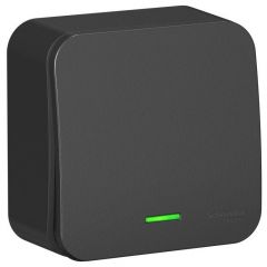 Переключатель проходной Систем Электрик (Schneider Electric) 1-клавиша ОП Blanca 10 А IP20 250 В с подсветкой антрацит BLNVA106116