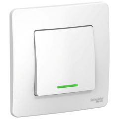 Выключатель Систем Электрик (Schneider Electric) 1-клавиша СП Blanca 10 А IP20 (схема 1) 250 В с подсветкой белый BLNVS010111
