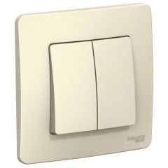 Выключатель Систем Электрик (Schneider Electric) 2-клавиши СП Blanca 10 А IP20 (схема 5) 250 В молочный BLNVS010502