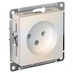 Розетка Систем Электрик (Schneider Electric) 1-м СП AtlasDesign 16 А IP20 без заземления без защитных шторок механизм жемчужная ATN000441