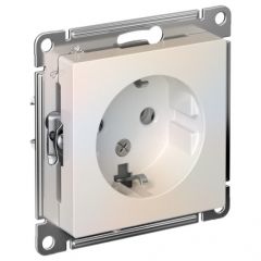 Розетка Систем Электрик (Schneider Electric) 1-м СП AtlasDesign 16 А IP20 с заземлением механизм жемчужная ATN000443