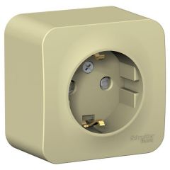 Розетка Систем Электрик (Schneider Electric) 1-м ОП Blanca 16 А IP20 250 В с заземлением и шторками BLNRA011117 бежевая