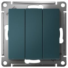 Выключатель Систем Электрик (Schneider Electric) 3-клавиши СП AtlasDesign 10 А IP20 (схема 1+1+1) 10AX механизм изумруд ATN000831