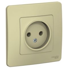 Розетка Систем Электрик (Schneider Electric) 1-м СП Blanca 16 А IP20 250 В без заземления без защитных шторок бежевая BLNRS000017