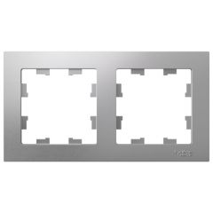 Рамка Систем Электрик (Schneider Electric) 2-м AtlasDesign универсальная алюминиевая ATN000302, для электроустановочных устройств