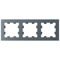 Рамка Систем Электрик (Schneider Electric) 3-м AtlasDesign универсальная грифель ATN000703, серая, для электроустановочных устройств