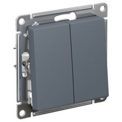 Переключатель проходной Систем Электрик (Schneider Electric) 2-клавиши AtlasDesign 10 А IP20 (схема 6/2) 10AX механизм грифель ATN000765