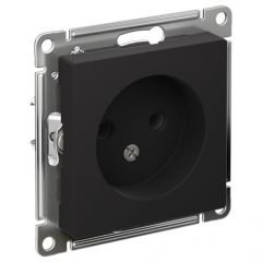 Розетка Систем Электрик (Schneider Electric) 1-м СП AtlasDesign 16 А IP20 без заземления без защитных шторок механизм карбон ATN001041