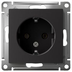 Розетка Систем Электрик (Schneider Electric) 1-м СП AtlasDesign 16 А IP20 с заземлением механизм карбон ATN001043