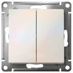 Переключатель проходной Систем Электрик (Schneider Electric) 2-клавиши СП AtlasDesign 10 А IP20 (схема 6/2) 10AX механизм жемчужный ATN000465