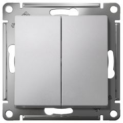 Выключатель Систем Электрик (Schneider Electric) 2-клавиши СП AtlasDesign 10 А IP20 (схема 5) 10AX механизм алюминий ATN000351