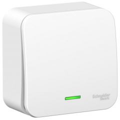 Выключатель Систем Электрик (Schneider Electric) 1-клавиша ОП Blanca 10 А IP20 (схема 1) 250 В с подсветкой с изолирующей пластиной белый BLNVA101111