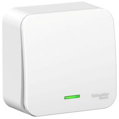 Переключатель проходной Систем Электрик (Schneider Electric) 1-клавиша ОП Blanca 10 А IP20 BLANCA с подсветкой белый 250 В