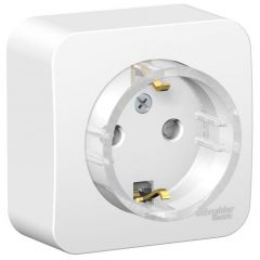 Розетка Систем Электрик (Schneider Electric) 1-м ОП Blanca 16 А IP20 250 В с заземлением и шторками BLNRA111111 белая