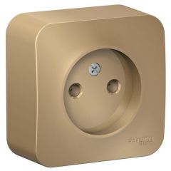 Розетка Систем Электрик (Schneider Electric) 1-м ОП Blanca 16 А IP20 250 В без заземления без шторок с изолирующей пластиной титан BLNRA000114
