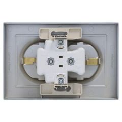 Розетка Систем Электрик (Schneider Electric) 2-м СП AtlasDesign 16 А IP20 с заземлением в сборе алюминий ATN000324