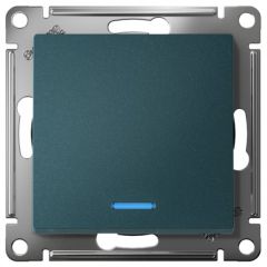 Выключатель Систем Электрик (Schneider Electric) 1-клавиша СП AtlasDesign 10 А IP20 (схема 1а) 10AX с подсветкой механизм изумруд ATN000813