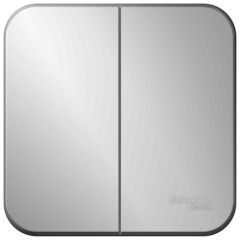 Выключатель Систем Электрик (Schneider Electric) 2-клавиши ОП Blanca 10 А IP20 (схема 5) 250 В с изолирующей пластиной алюминий BLNVA105013